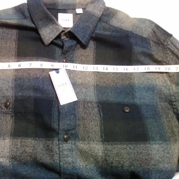 Mens Rowm Plaid Long Sleeve Collar Shirt - Picture 5 of 5